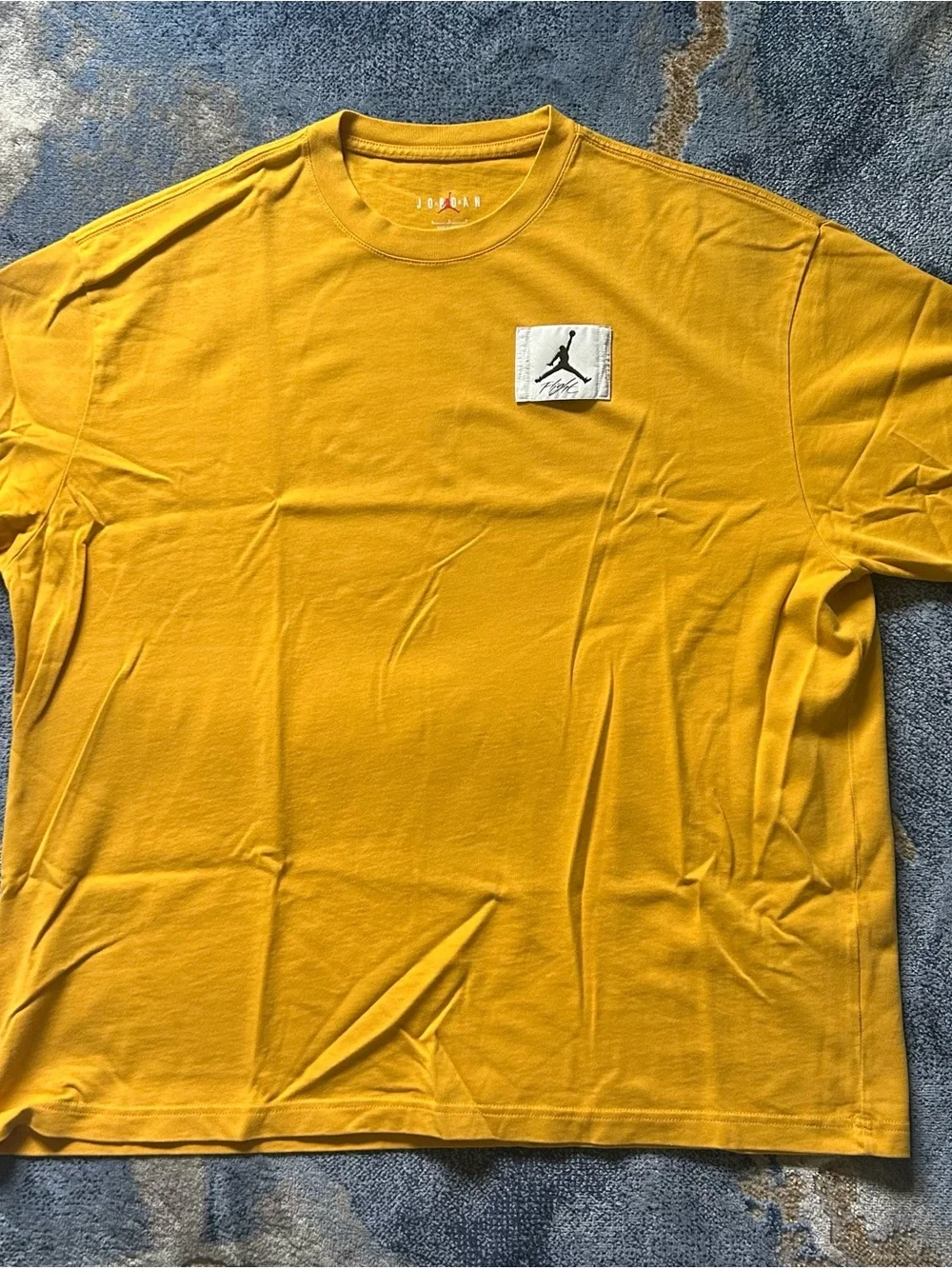 Jordan Short-Sleeve Tee in Mustard Yellow with Logo Patch